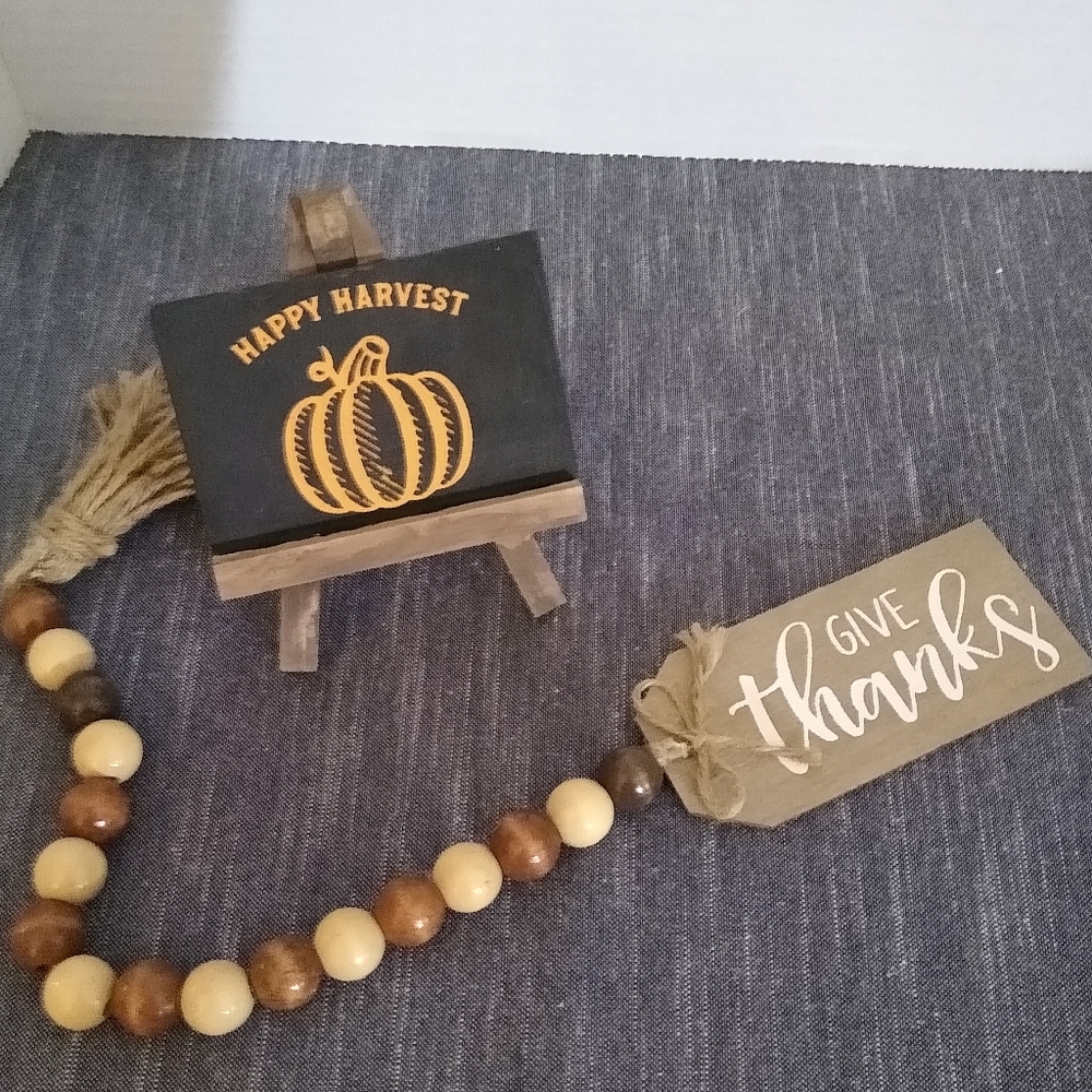 2 piece tiered tray Thanksgiving Fall set chalk couture